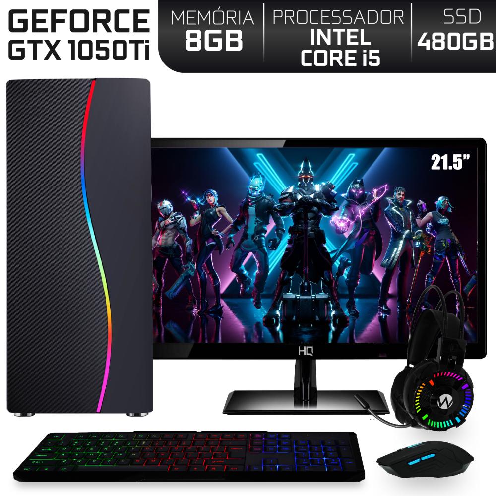 PC Gamer Completo Intel Core i5 8GB Geforce GTX 1050 Ti 4GB GDDR5 HD 1TB  Monitor 21.5 Full HD Kit Gamer EasyPC - Computador Gamer - Magazine Luiza