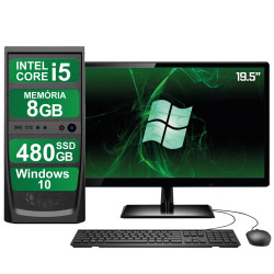 Computador Completo Intel Core i5 8GB SSD 480GB Windows 10 Monitor 19" HDMI 3green ElitePC
